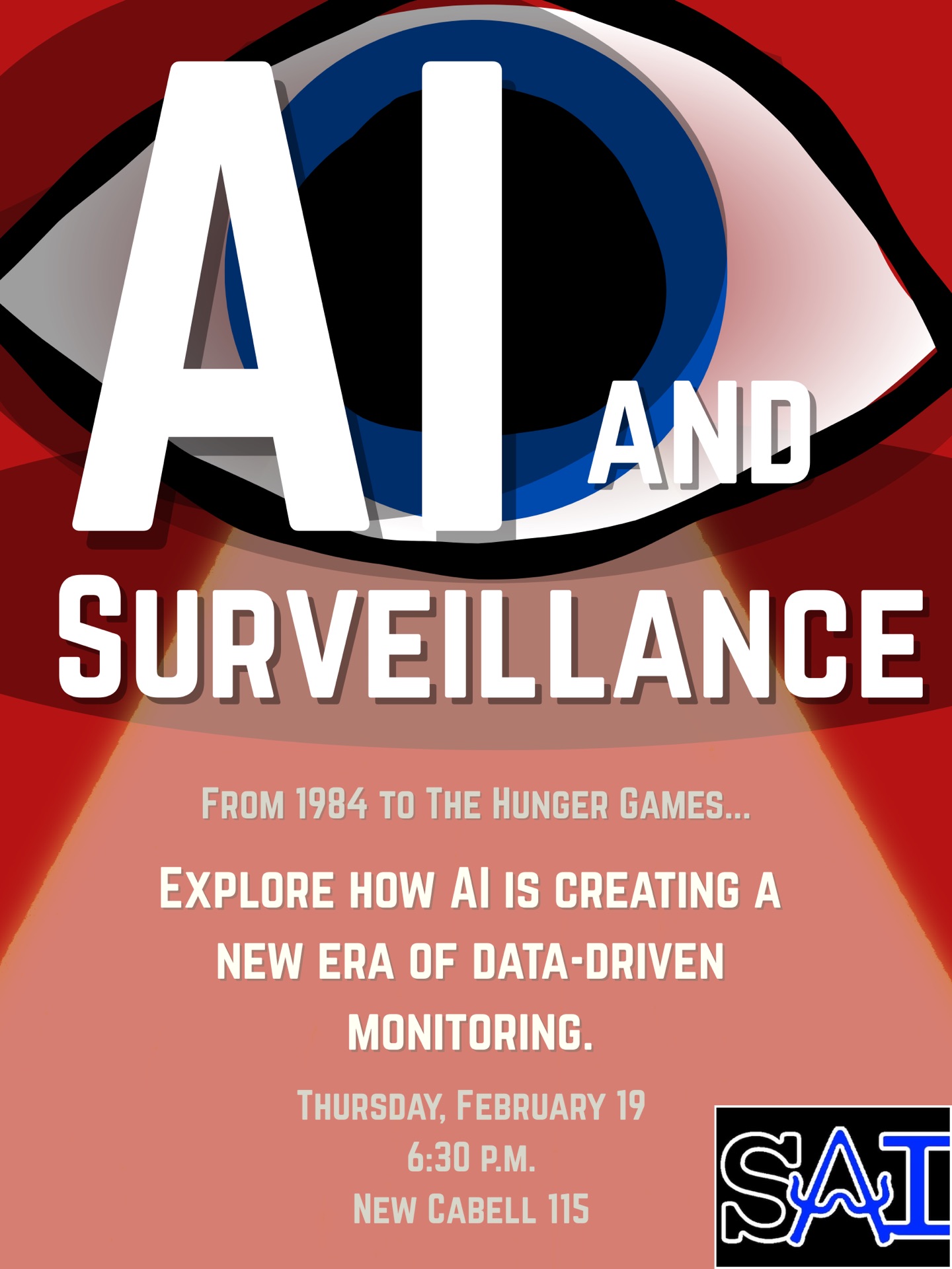 AI and Surveillance event flyer