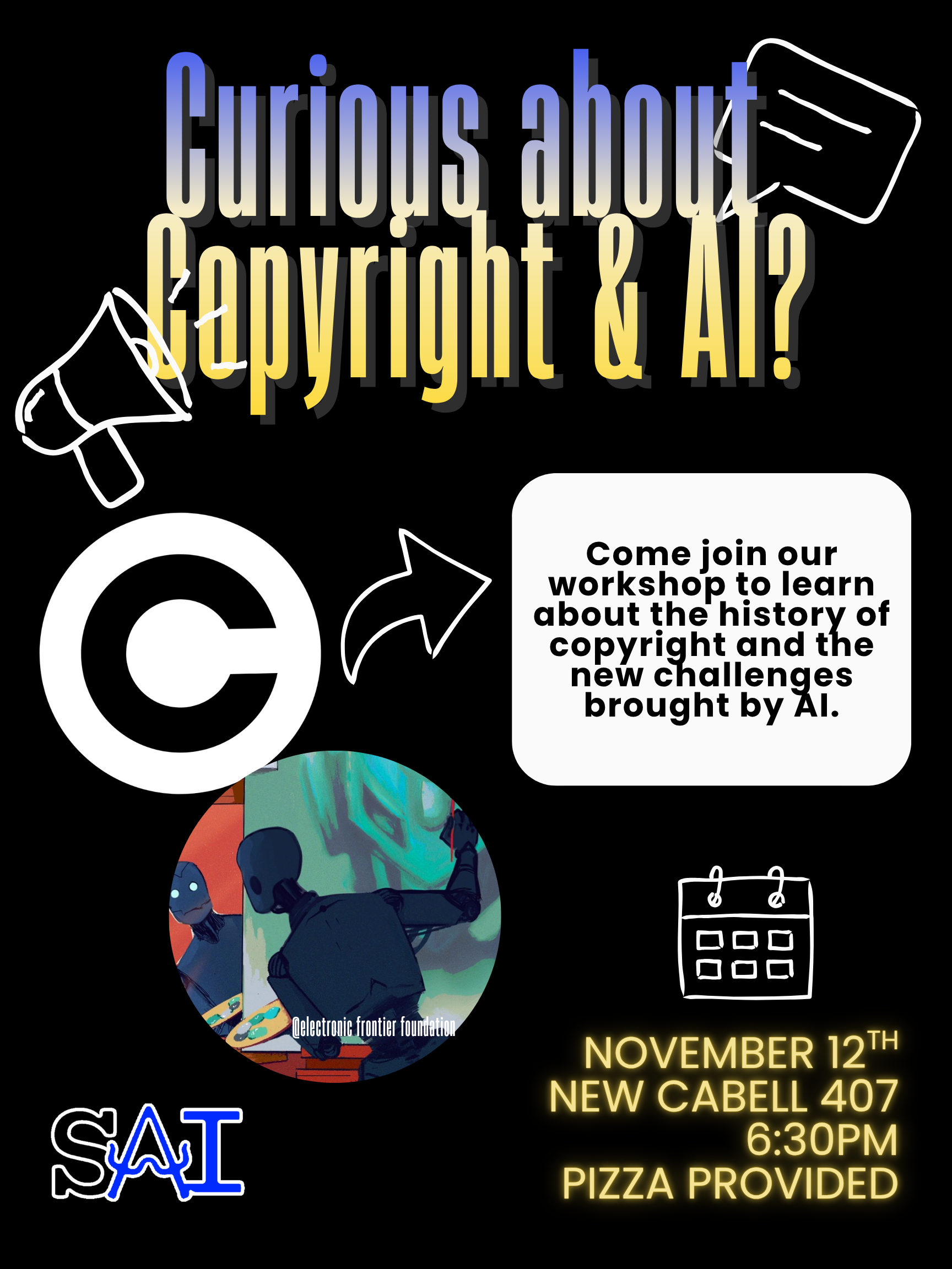 Copyright and AI event flyer
